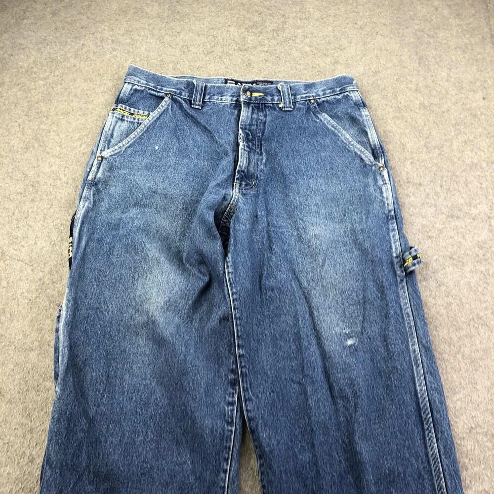 PACO Jeans Mens 36x28 Blue Wash Relaxed Wide Leg Carpenter Denim Vintage Y2K
